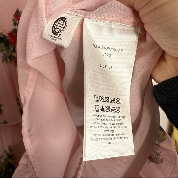 GANNI Floral-Print Pleated Georgette Ruffle Tiered Short Dress Size US 4 - Picture 6 of 14